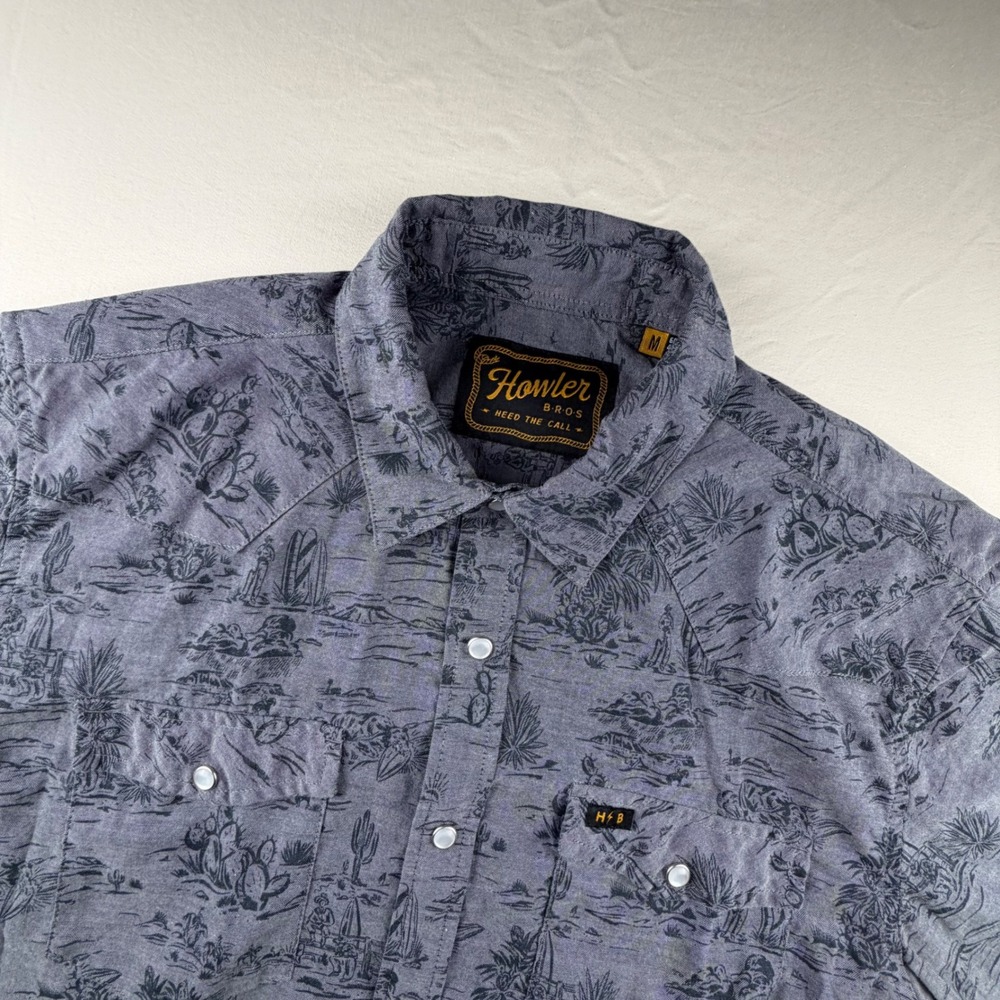 Howler Brothers H Bar B Snapshirt Mens Med Gray Desert Print Western Shirt 0312